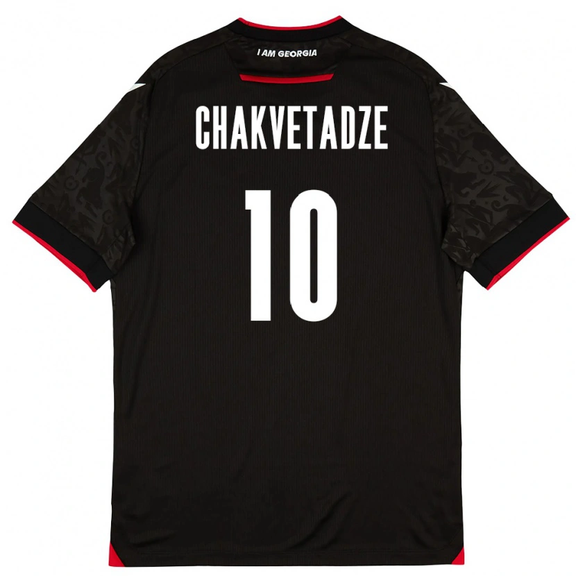 Danxen Hombre Camiseta Georgia Giorgi Chakvetadze #10 Negro Blanco Rojo 2ª Equipación 26-28 La Camisa