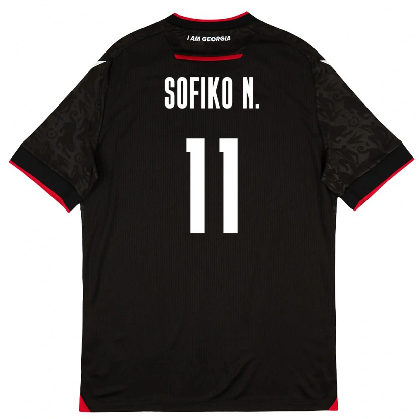 Danxen Hombre Camiseta Georgia Sofiko Narsia #11 Negro Blanco Rojo 2ª Equipación 26-28 La Camisa
