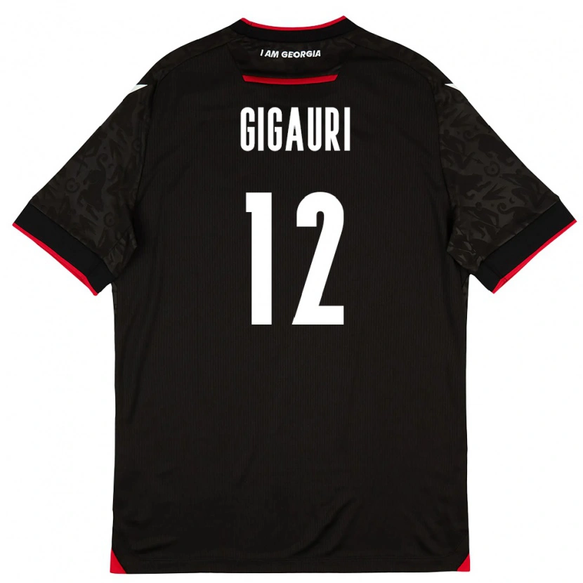 Danxen Hombre Camiseta Georgia Giga Gigauri #12 Negro Blanco Rojo 2ª Equipación 26-28 La Camisa
