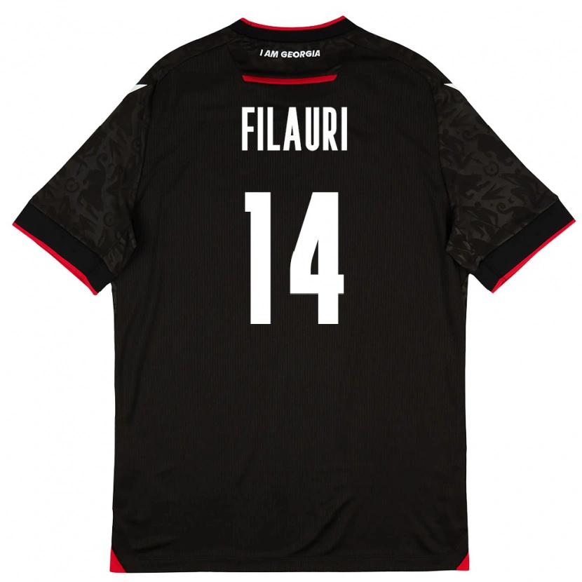 Danxen Hombre Camiseta Georgia Tornike Filauri #14 Negro Blanco Rojo 2ª Equipación 26-28 La Camisa