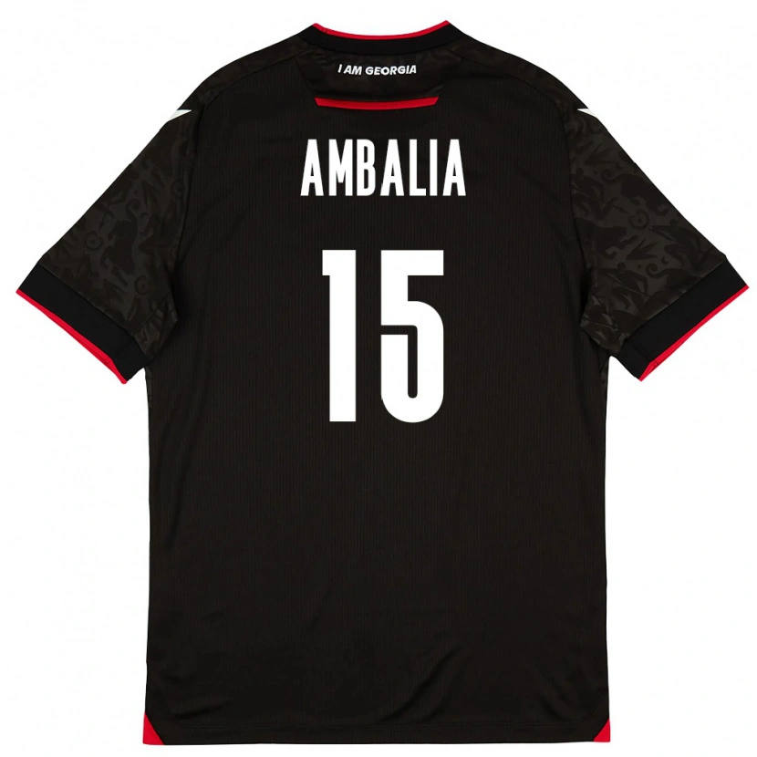 Danxen Hombre Camiseta Georgia Tinatin Ambalia #15 Negro Blanco Rojo 2ª Equipación 26-28 La Camisa