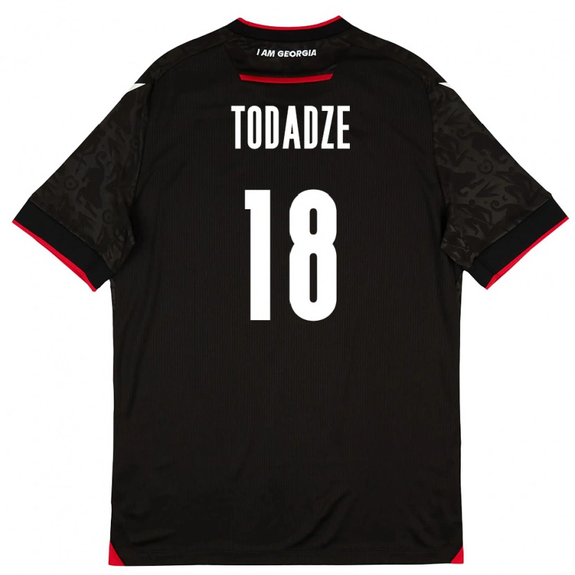 Danxen Hombre Camiseta Georgia Teona Todadze #18 Negro Blanco Rojo 2ª Equipación 26-28 La Camisa