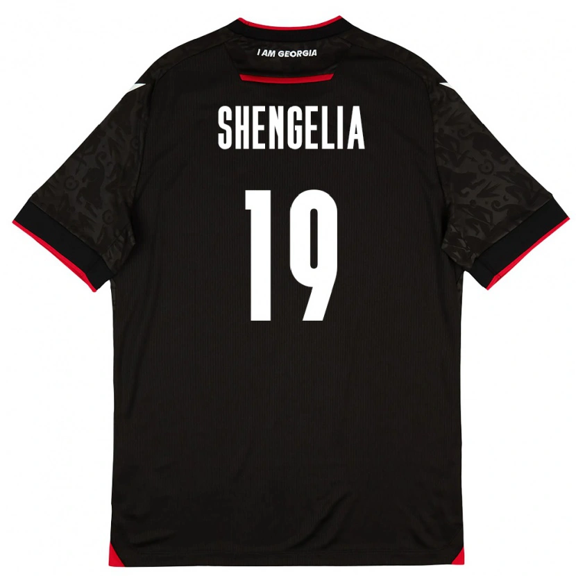 Danxen Hombre Camiseta Georgia Levan Shengelia #19 Negro Blanco Rojo 2ª Equipación 26-28 La Camisa
