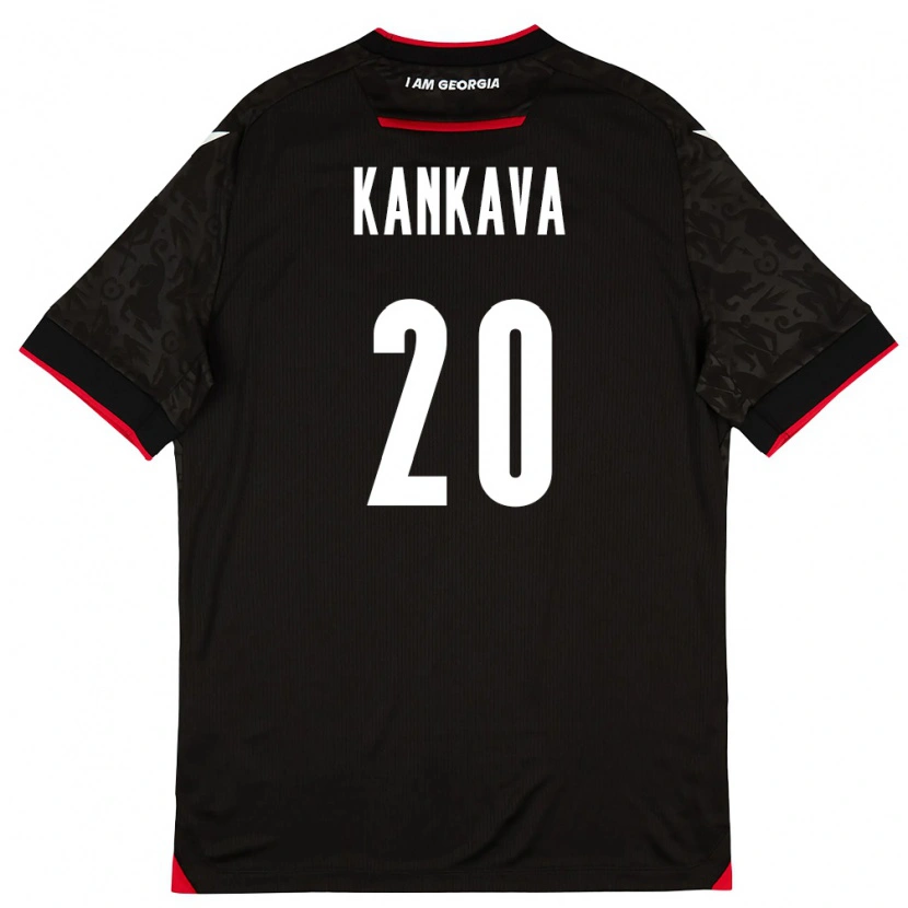 Danxen Hombre Camiseta Georgia Jaba Kankava #20 Negro Blanco Rojo 2ª Equipación 26-28 La Camisa