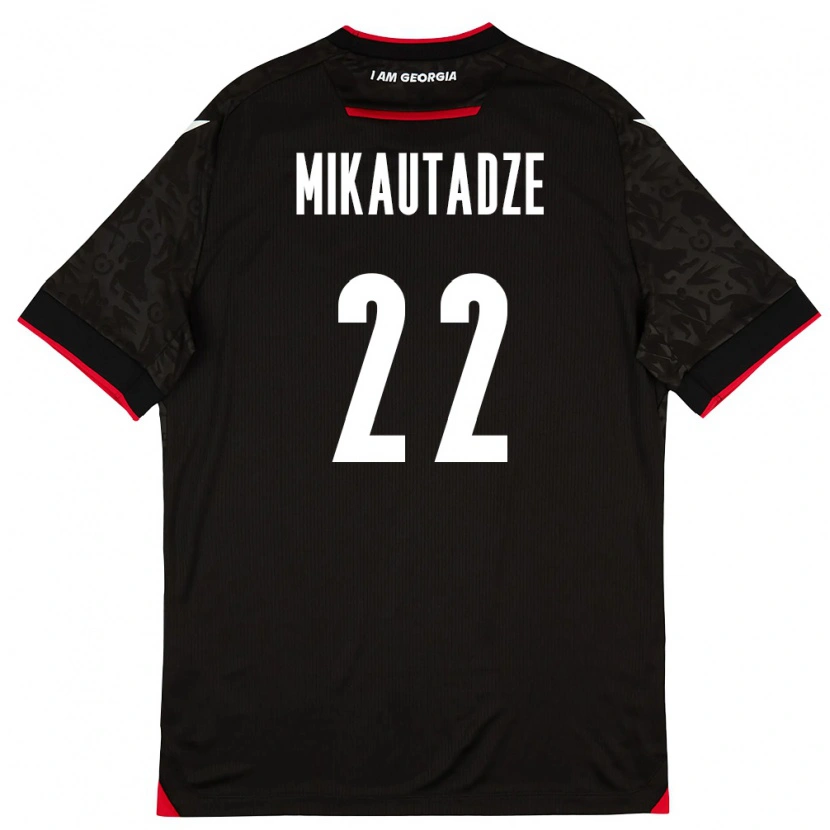 Danxen Hombre Camiseta Georgia Georges Mikautadze #22 Negro Blanco Rojo 2ª Equipación 26-28 La Camisa