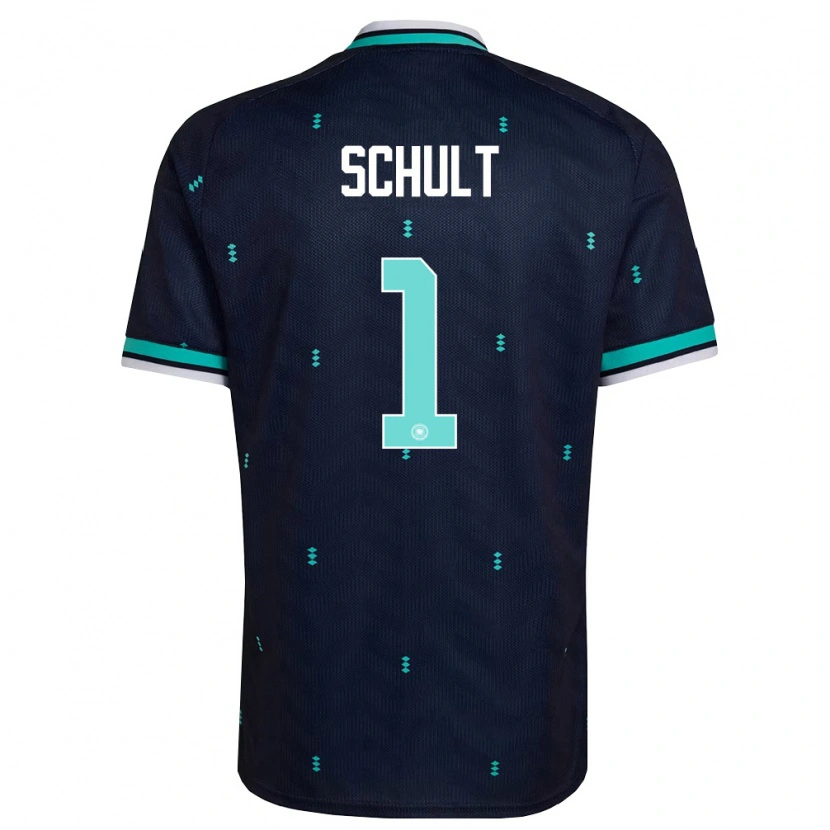 Danxen Hombre Camiseta Alemania Almuth Schult #1 Marino Azul Cielo Blanco 2ª Equipación 26-28 La Camisa