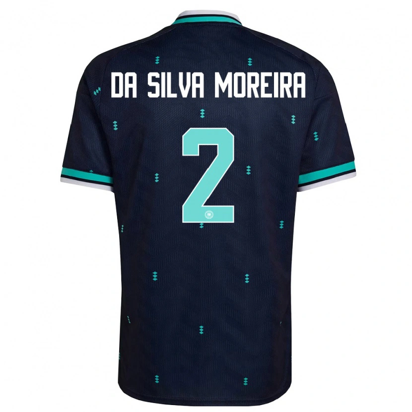 Danxen Hombre Camiseta Alemania Eric Da Silva Moreira #2 Marino Azul Cielo Blanco 2ª Equipación 26-28 La Camisa