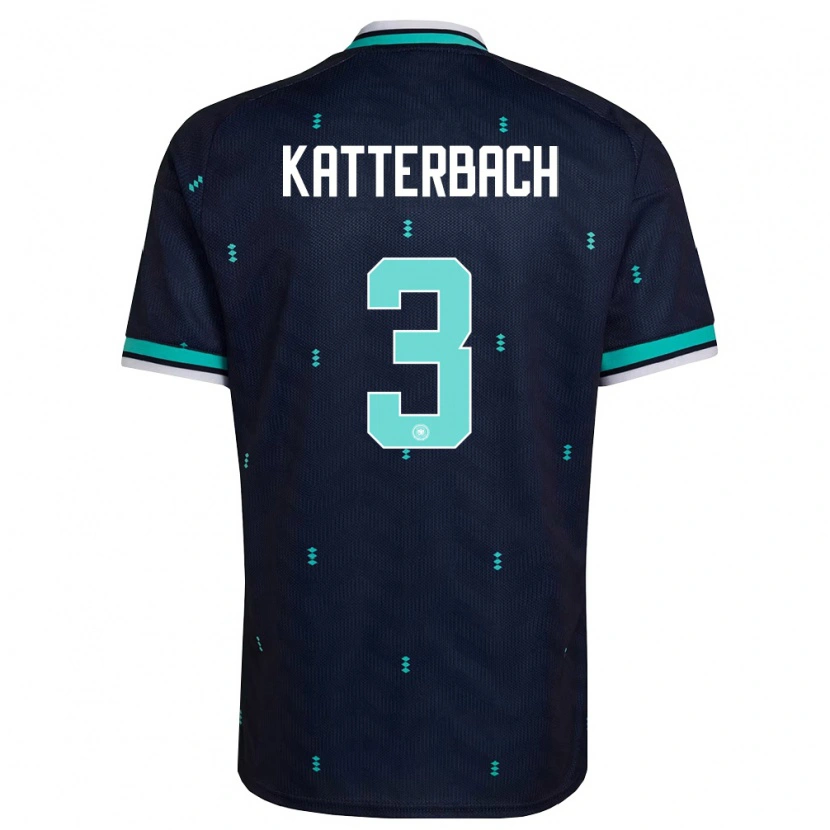 Danxen Hombre Camiseta Alemania Noah Katterbach #3 Marino Azul Cielo Blanco 2ª Equipación 26-28 La Camisa