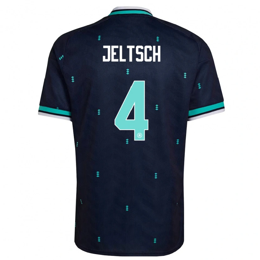 Danxen Hombre Camiseta Alemania Finn Jeltsch #4 Marino Azul Cielo Blanco 2ª Equipación 26-28 La Camisa