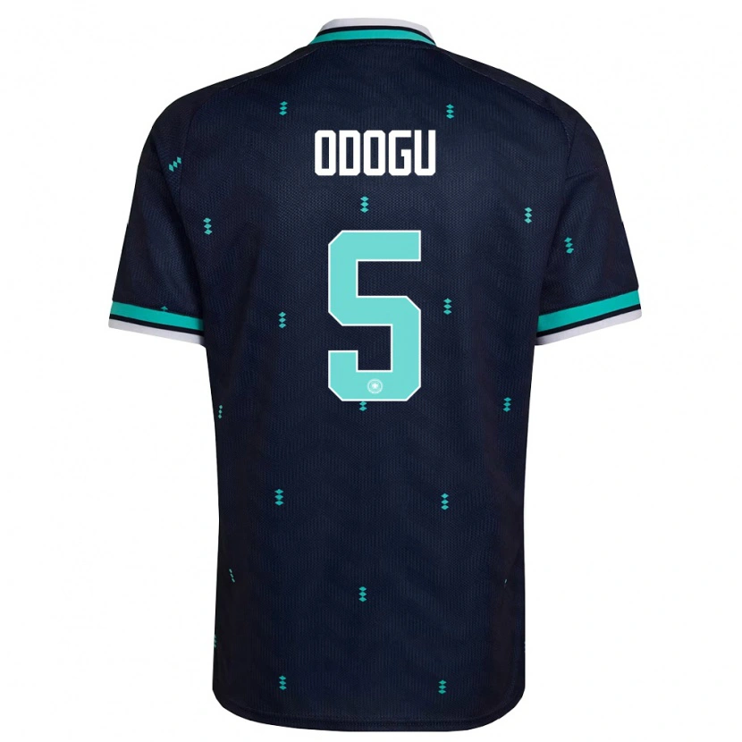 Danxen Hombre Camiseta Alemania David Odogu #5 Marino Azul Cielo Blanco 2ª Equipación 26-28 La Camisa