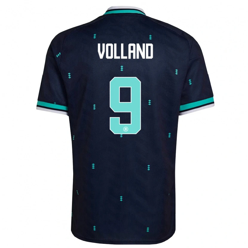 Danxen Hombre Camiseta Alemania Kevin Volland #9 Marino Azul Cielo Blanco 2ª Equipación 26-28 La Camisa
