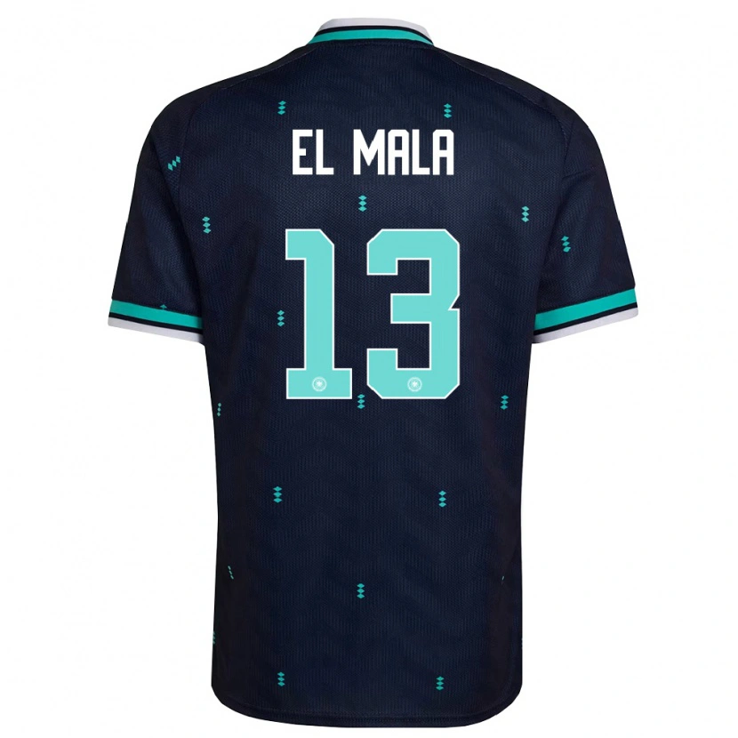 Danxen Hombre Camiseta Alemania Said El Mala #13 Marino Azul Cielo Blanco 2ª Equipación 26-28 La Camisa