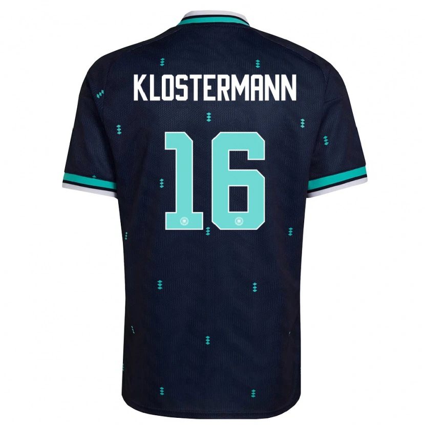 Danxen Hombre Camiseta Alemania Lukas Klostermann #16 Marino Azul Cielo Blanco 2ª Equipación 26-28 La Camisa