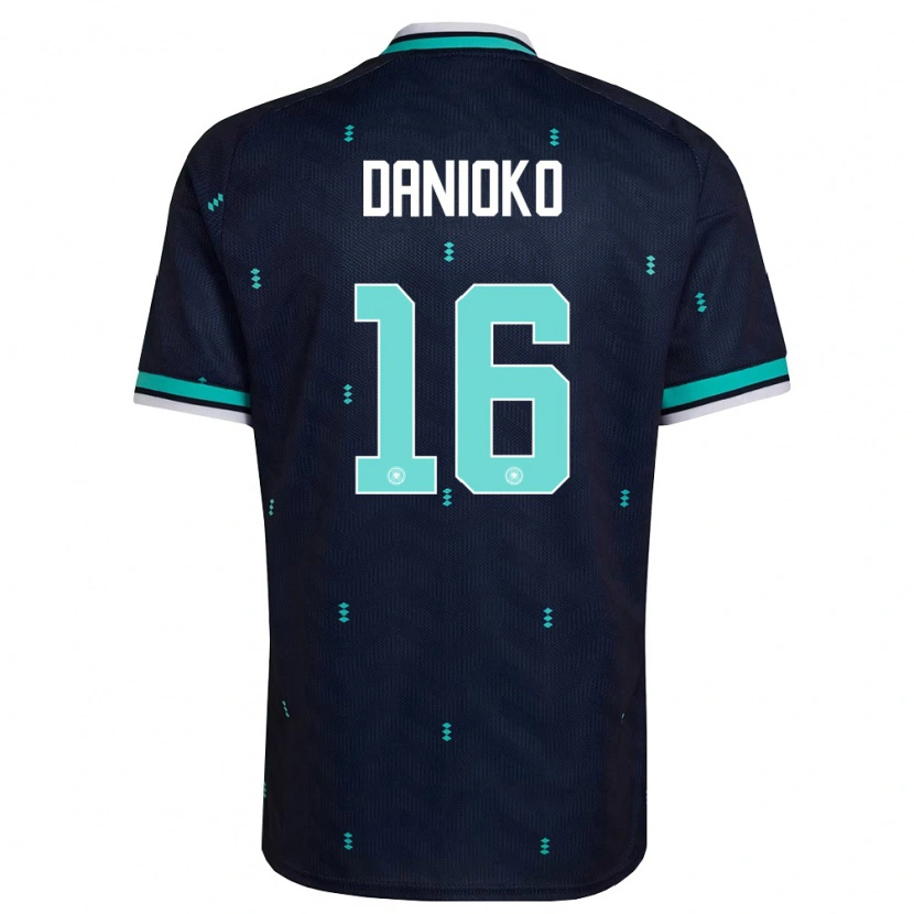 Danxen Hombre Camiseta Alemania Leeron Danioko #16 Marino Azul Cielo Blanco 2ª Equipación 26-28 La Camisa