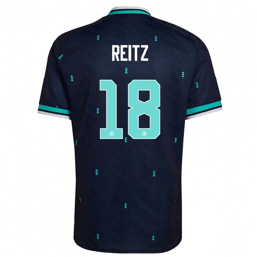 Danxen Hombre Camiseta Alemania Rocco Reitz #18 Marino Azul Cielo Blanco 2ª Equipación 26-28 La Camisa