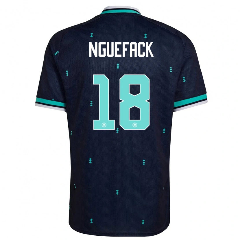 Danxen Hombre Camiseta Alemania Mathieu Nguefack #18 Marino Azul Cielo Blanco 2ª Equipación 26-28 La Camisa