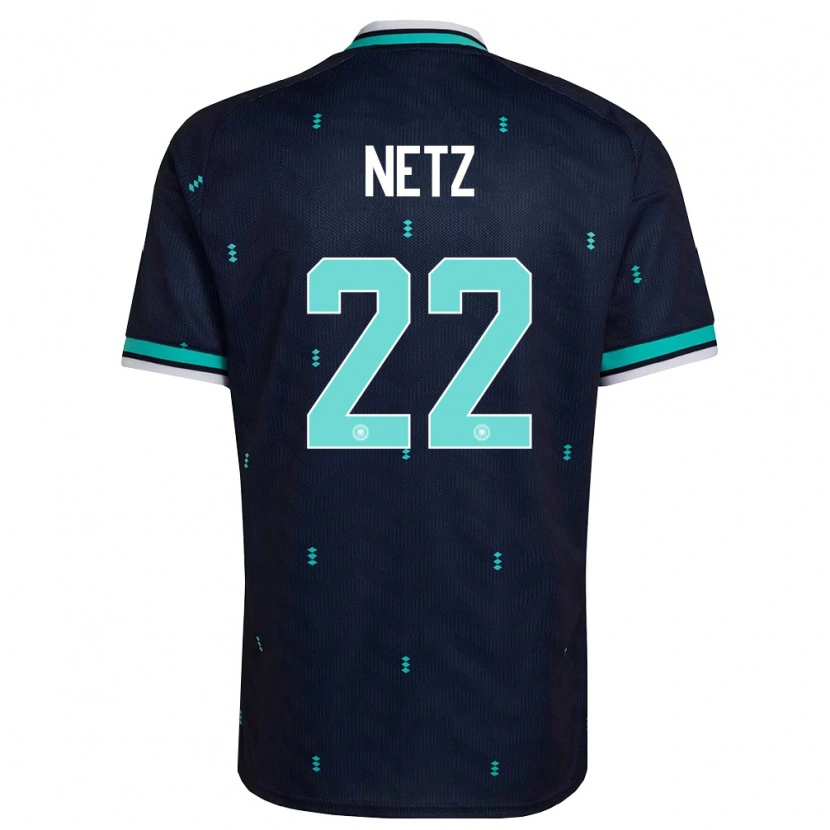 Danxen Hombre Camiseta Alemania Luca Netz #22 Marino Azul Cielo Blanco 2ª Equipación 26-28 La Camisa