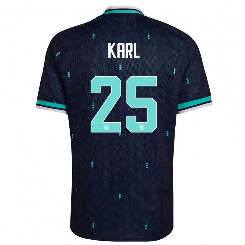 Danxen Hombre Camiseta Alemania Lennart Karl #25 Marino Azul Cielo Blanco 2ª Equipación 26-28 La Camisa