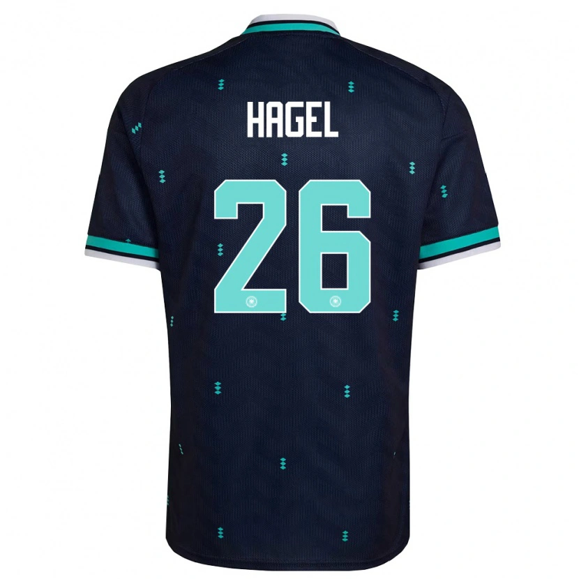 Danxen Hombre Camiseta Alemania Chantal Hagel #26 Marino Azul Cielo Blanco 2ª Equipación 26-28 La Camisa
