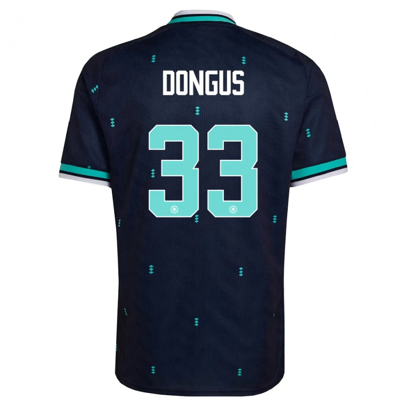 Danxen Hombre Camiseta Alemania Fabienne Dongus #33 Marino Azul Cielo Blanco 2ª Equipación 26-28 La Camisa