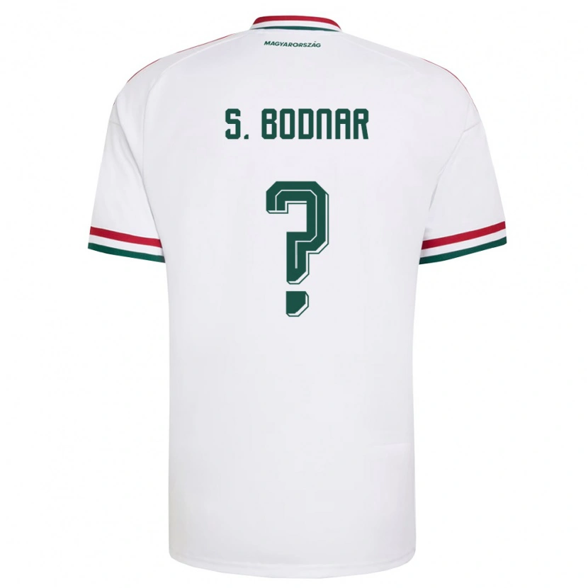 Danxen Hombre Camiseta Hungría Simón Bodnar #0 Blanco Rojo Verde 2ª Equipación 26-28 La Camisa