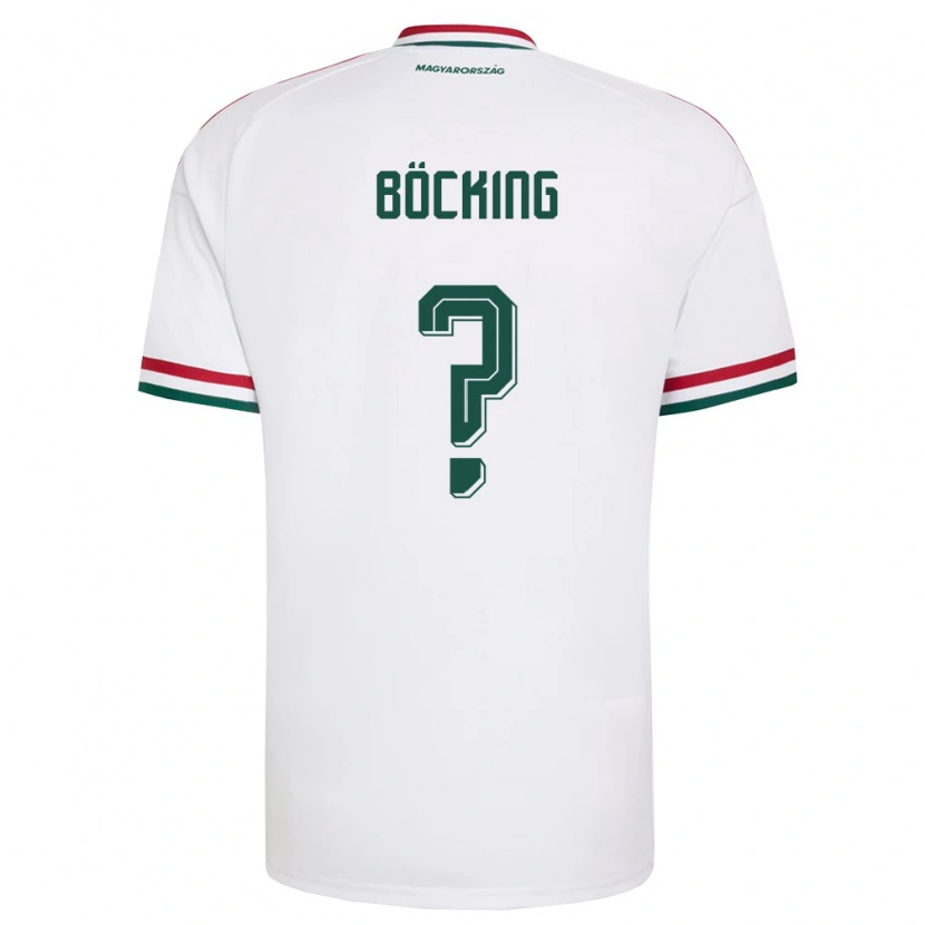 Danxen Hombre Camiseta Hungría Andreas Böcking #0 Blanco Rojo Verde 2ª Equipación 26-28 La Camisa