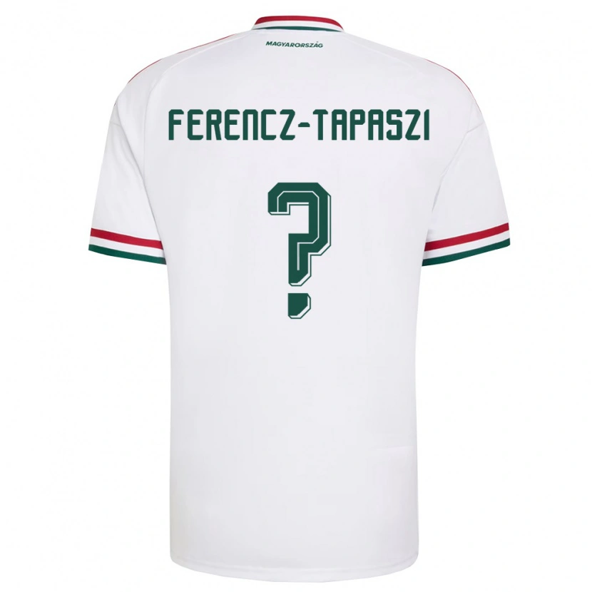 Danxen Hombre Camiseta Hungría Áron Ferencz-Tapaszi #0 Blanco Rojo Verde 2ª Equipación 26-28 La Camisa