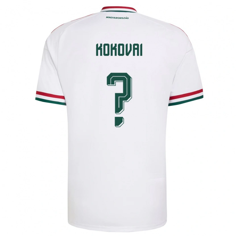 Danxen Hombre Camiseta Hungría Csongor Kokovai #0 Blanco Rojo Verde 2ª Equipación 26-28 La Camisa