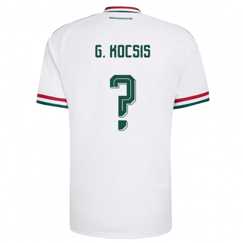 Danxen Hombre Camiseta Hungría Gergely Kocsis #0 Blanco Rojo Verde 2ª Equipación 26-28 La Camisa