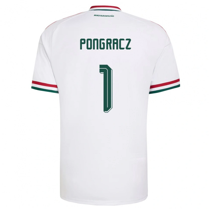 Danxen Hombre Camiseta Hungría Agness Pongracz #1 Blanco Rojo Verde 2ª Equipación 26-28 La Camisa