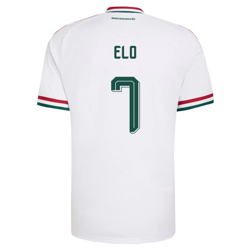Danxen Hombre Camiseta Hungría Csongor Élő #7 Blanco Rojo Verde 2ª Equipación 26-28 La Camisa