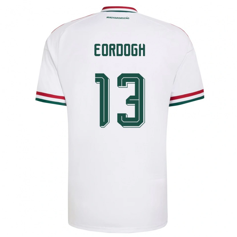 Danxen Hombre Camiseta Hungría András Eördögh #13 Blanco Rojo Verde 2ª Equipación 26-28 La Camisa