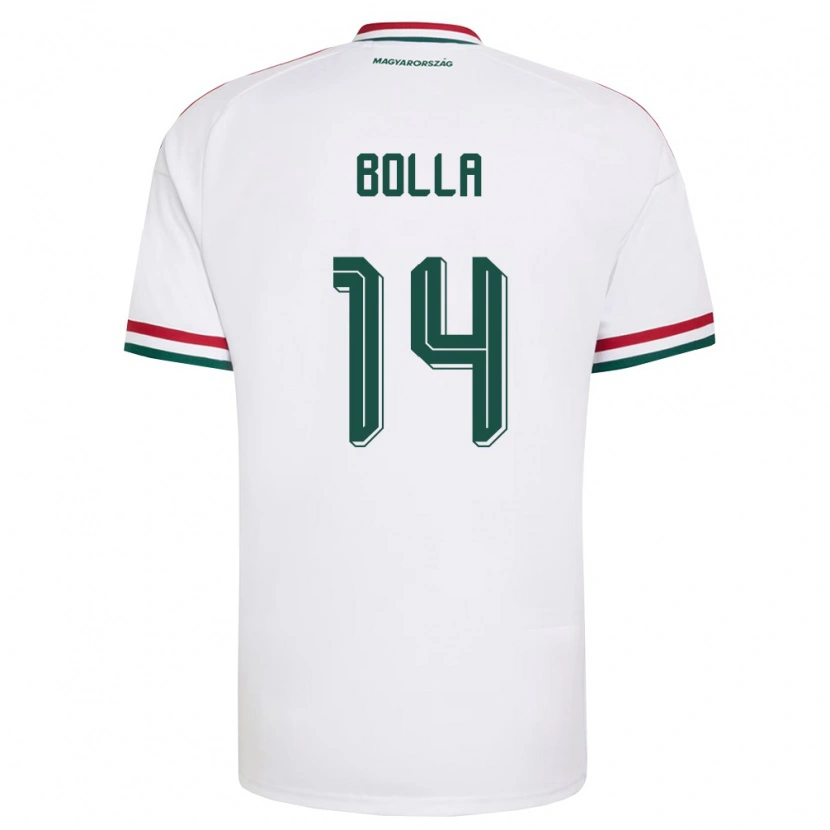 Danxen Hombre Camiseta Hungría Bendegúz Bolla #14 Blanco Rojo Verde 2ª Equipación 26-28 La Camisa