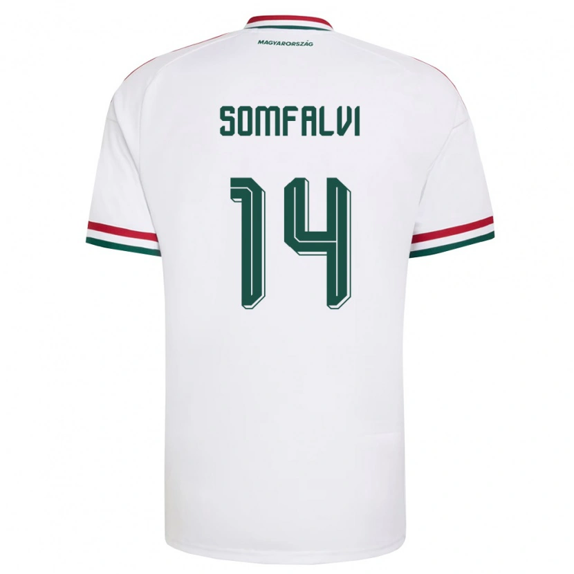 Danxen Hombre Camiseta Hungría Barna Somfalvi #14 Blanco Rojo Verde 2ª Equipación 26-28 La Camisa