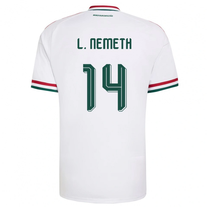 Danxen Hombre Camiseta Hungría Loretta Németh #14 Blanco Rojo Verde 2ª Equipación 26-28 La Camisa