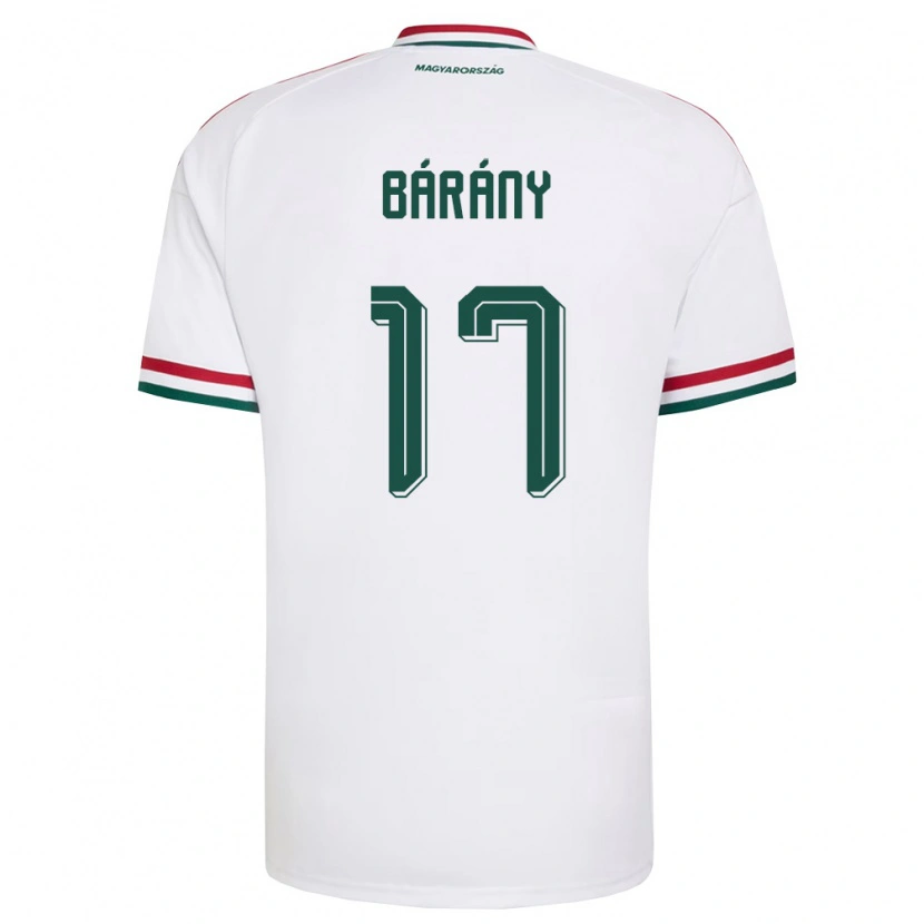 Danxen Hombre Camiseta Hungría Donát Bárány #17 Blanco Rojo Verde 2ª Equipación 26-28 La Camisa