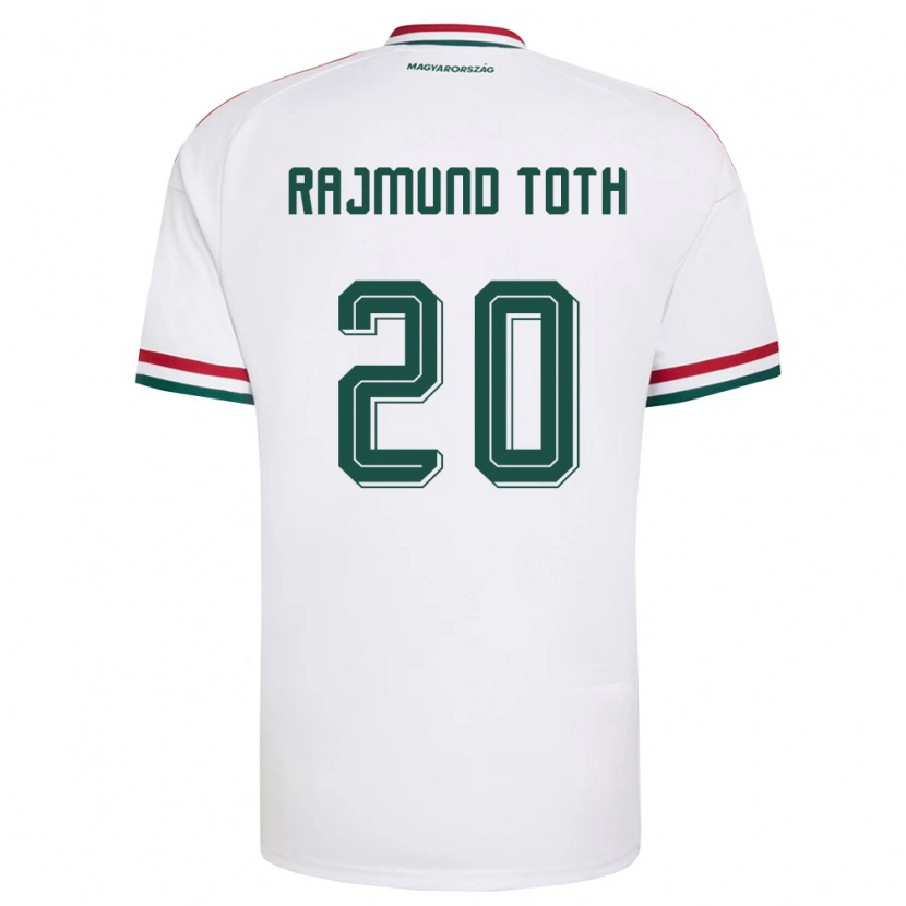 Danxen Hombre Camiseta Hungría Rajmund Tóth #20 Blanco Rojo Verde 2ª Equipación 26-28 La Camisa