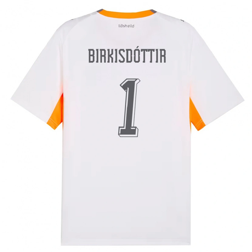Danxen Hombre Camiseta Islandia Fanney Inga Birkisdóttir #1 Blanco Naranja Gris 2ª Equipación 26-28 La Camisa