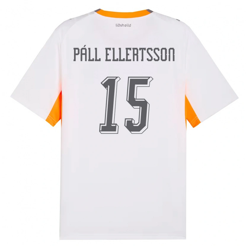 Danxen Hombre Camiseta Islandia Markús Páll Ellertsson #15 Blanco Naranja Gris 2ª Equipación 26-28 La Camisa