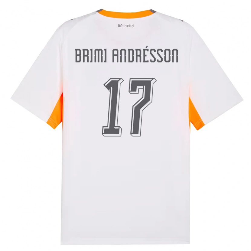 Danxen Hombre Camiseta Islandia Björgvin Brimi Andrésson #17 Blanco Naranja Gris 2ª Equipación 26-28 La Camisa