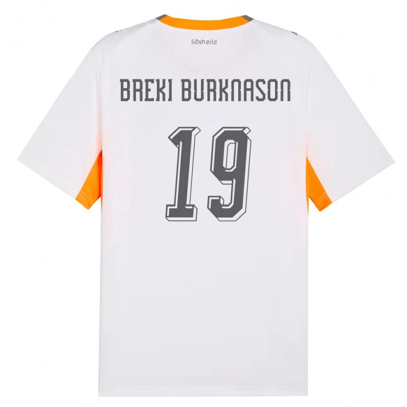 Danxen Hombre Camiseta Islandia Birnir Breki Burknason #19 Blanco Naranja Gris 2ª Equipación 26-28 La Camisa