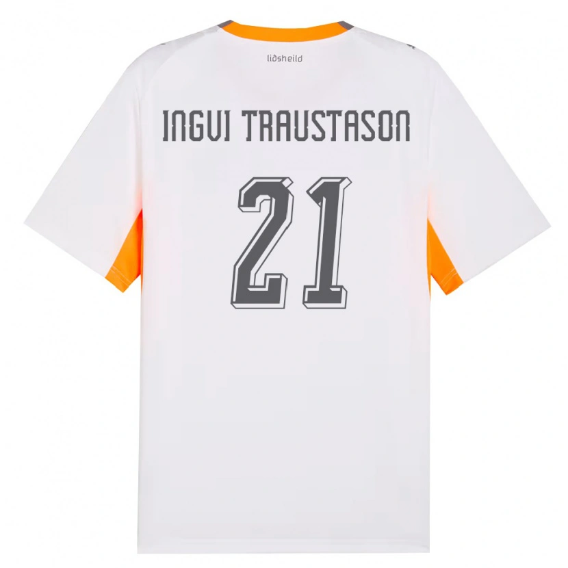 Danxen Hombre Camiseta Islandia Arnór Ingvi Traustason #21 Blanco Naranja Gris 2ª Equipación 26-28 La Camisa