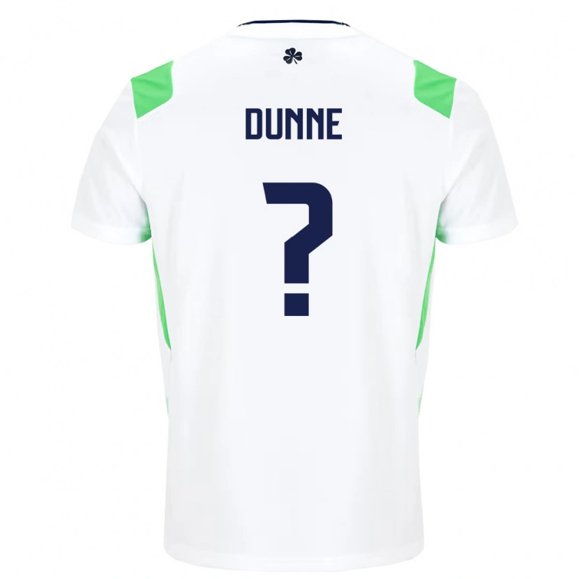 Danxen Hombre Camiseta Irlanda David Dunne #0 Blanco Verde Claro 2ª Equipación 26-28 La Camisa