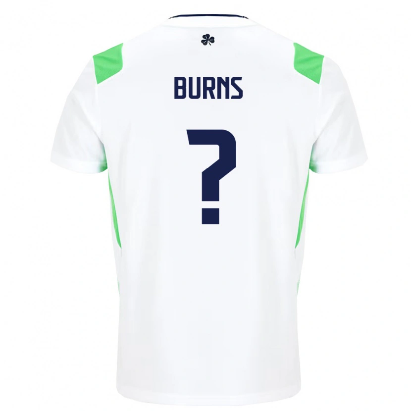 Danxen Hombre Camiseta Irlanda Darragh Burns #0 Blanco Verde Claro 2ª Equipación 26-28 La Camisa