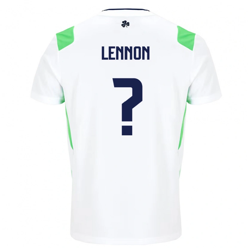 Danxen Hombre Camiseta Irlanda Adam Lennon #0 Blanco Verde Claro 2ª Equipación 26-28 La Camisa