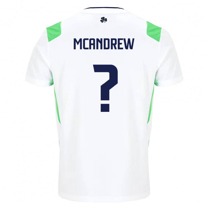 Danxen Hombre Camiseta Irlanda Niall Mcandrew #0 Blanco Verde Claro 2ª Equipación 26-28 La Camisa