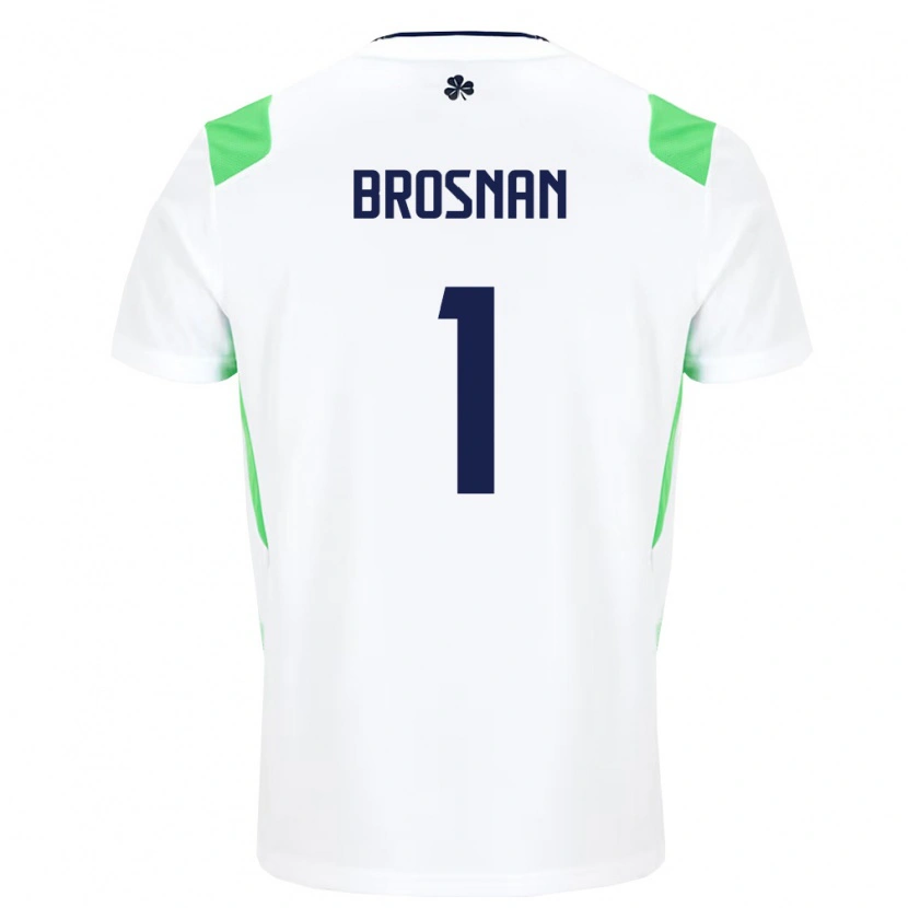 Danxen Hombre Camiseta Irlanda Courtney Brosnan #1 Blanco Verde Claro 2ª Equipación 26-28 La Camisa