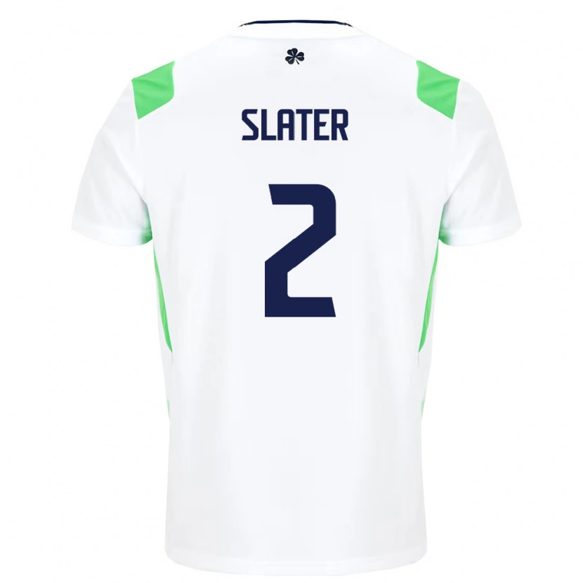 Danxen Hombre Camiseta Irlanda Jacob Slater #2 Blanco Verde Claro 2ª Equipación 26-28 La Camisa