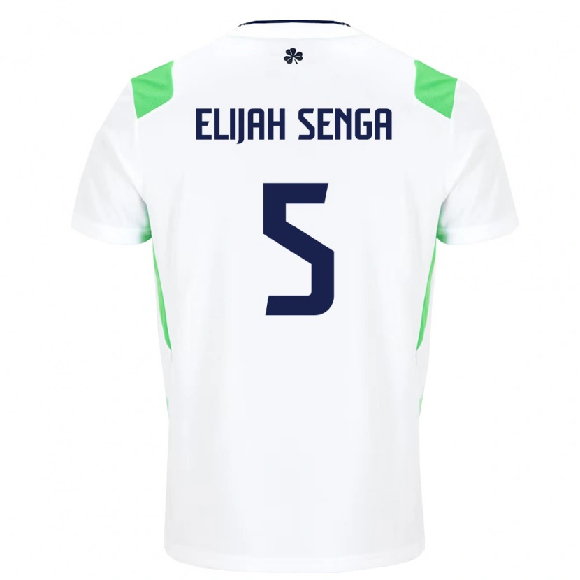 Danxen Hombre Camiseta Irlanda Ben Elijah Senga #5 Blanco Verde Claro 2ª Equipación 26-28 La Camisa