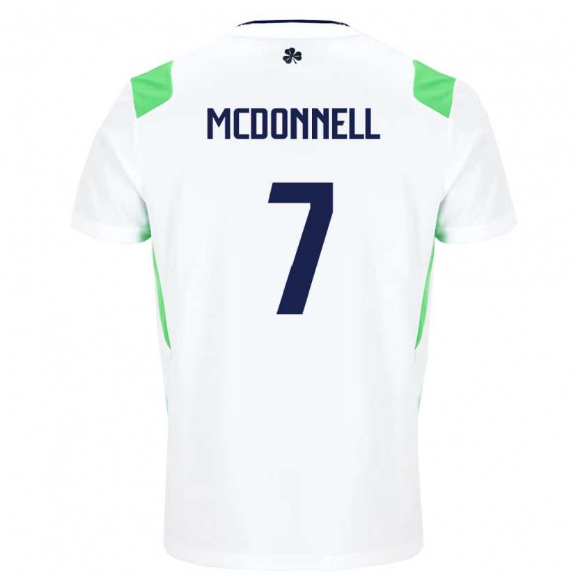 Danxen Hombre Camiseta Irlanda Grady Mcdonnell #7 Blanco Verde Claro 2ª Equipación 26-28 La Camisa